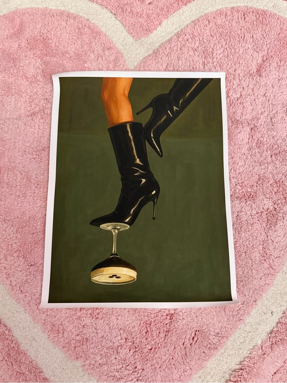 Espresso High Heels Feminine Moody Canvas Wall Art Moody Cocktail 12x16